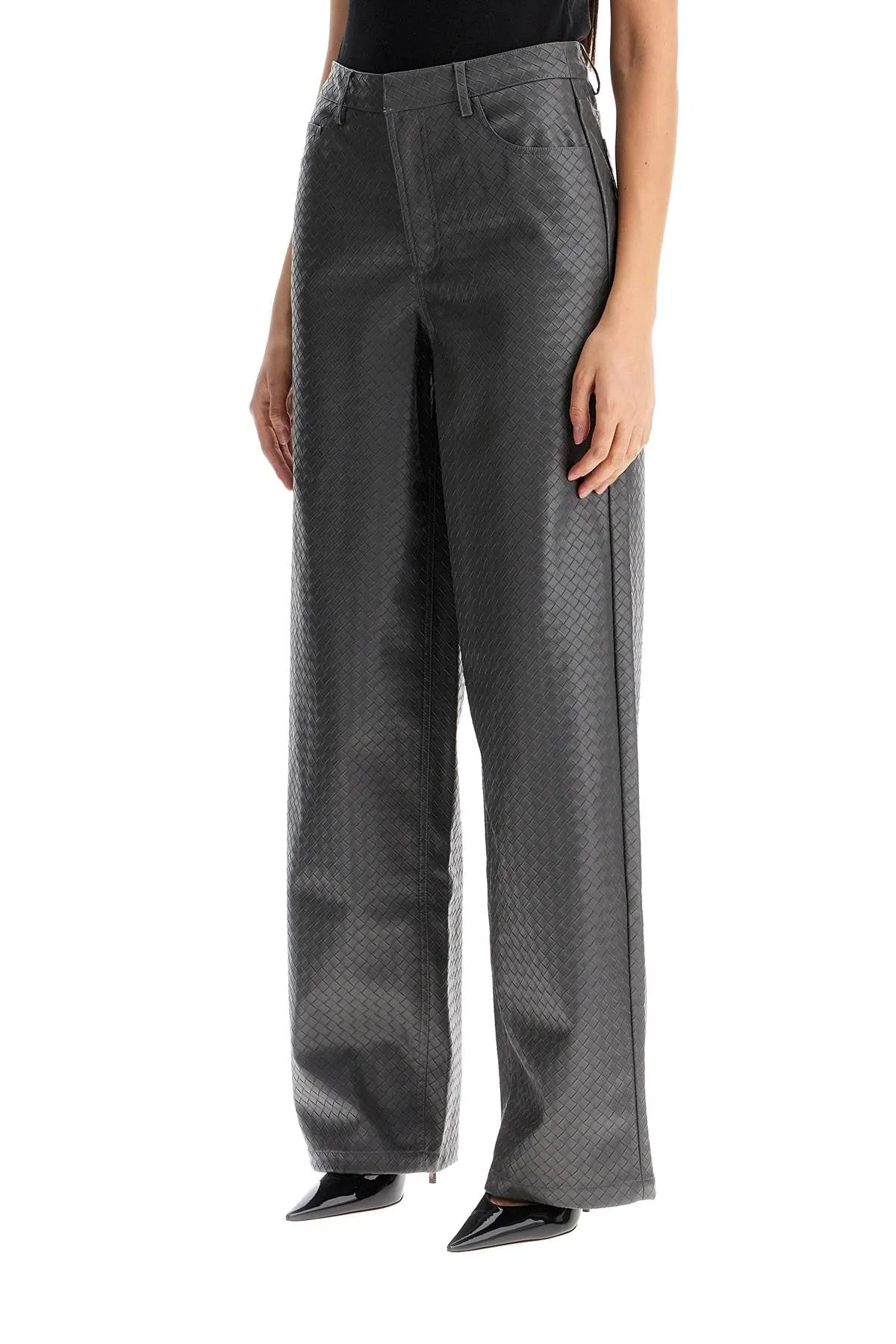 Rotate wide woven patterned trousers with a