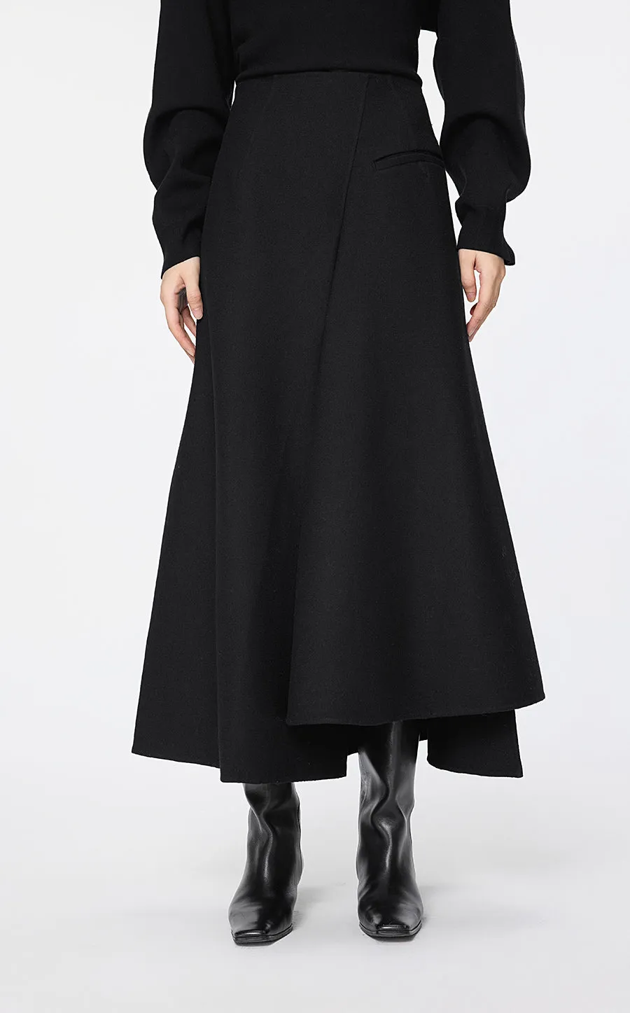 Skirt / JNBY Tailored Twill A-Line Long Skirt