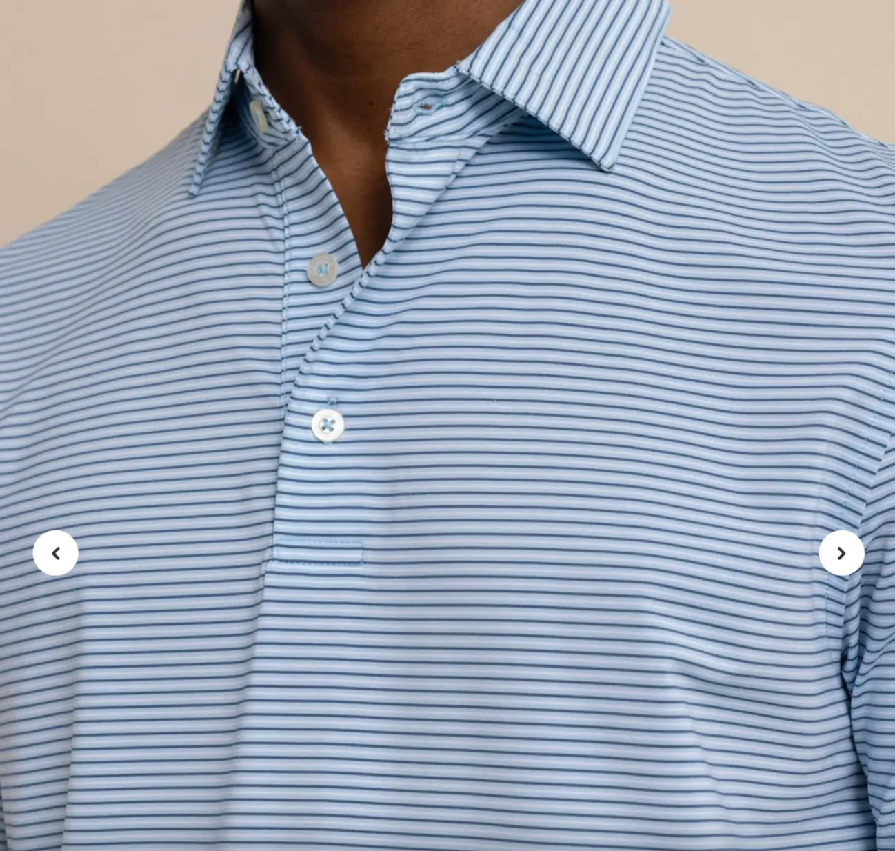 Southern Tide brrr°-eeze Baytop Stripe Performance Polo Blue