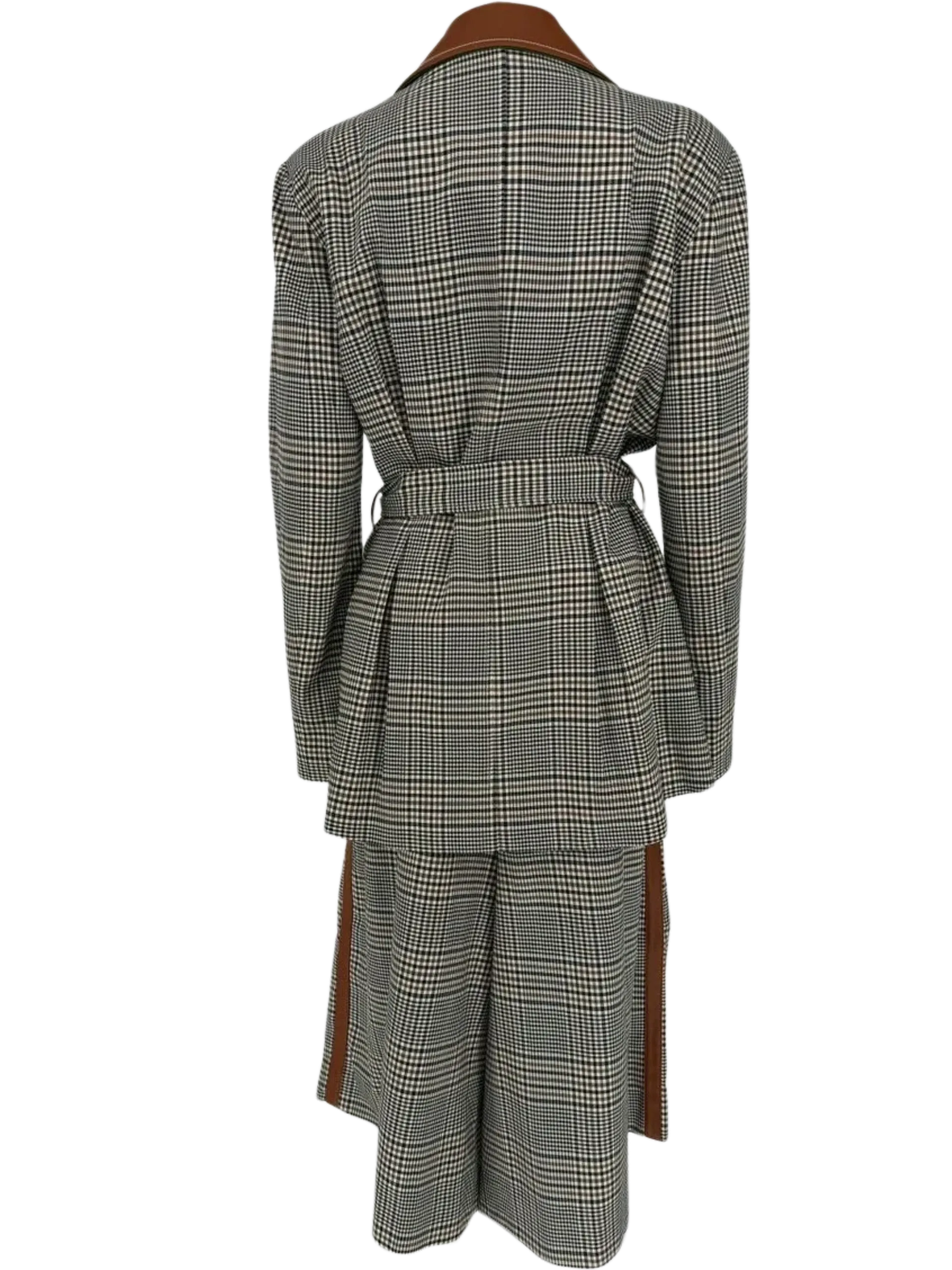 Staud Paprika Belted Plaid Suit