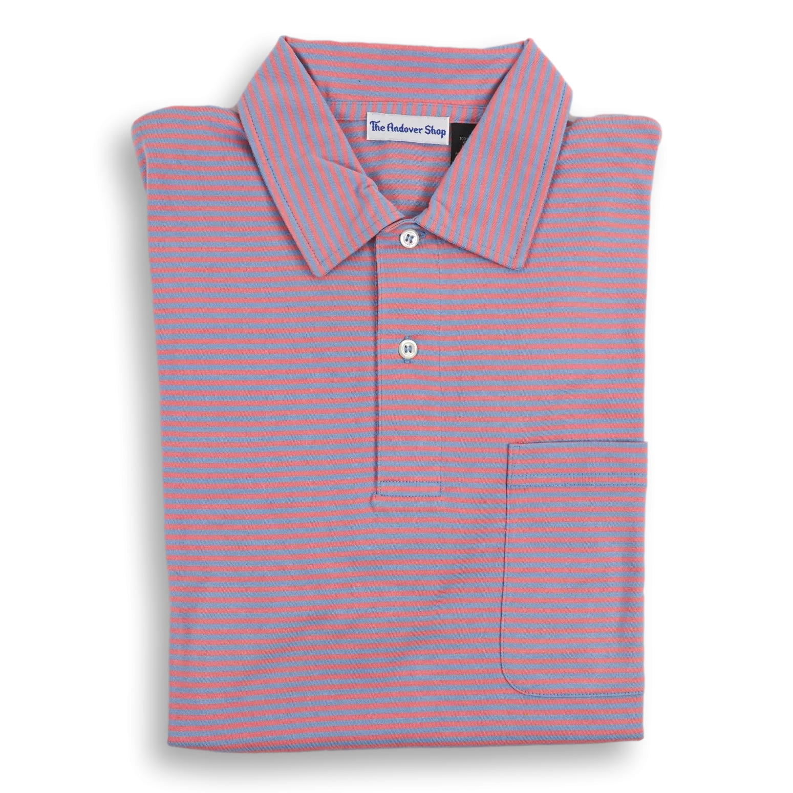 Striped Jersey Polo with Self Collar