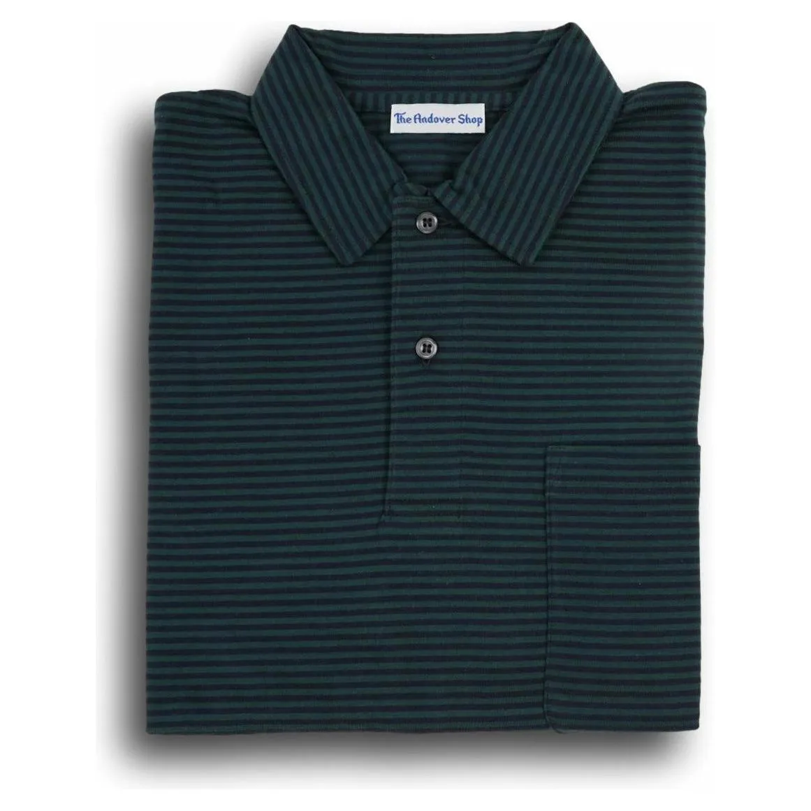 Striped Jersey Polo with Self Collar