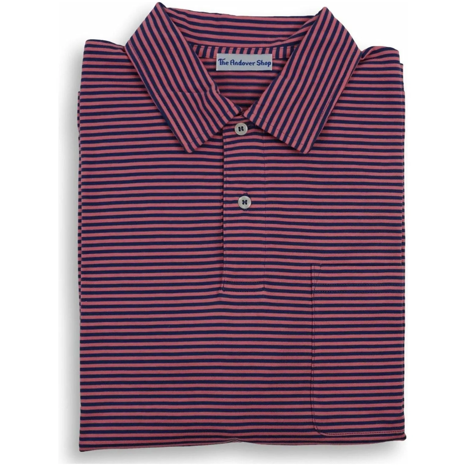 Striped Jersey Polo with Self Collar