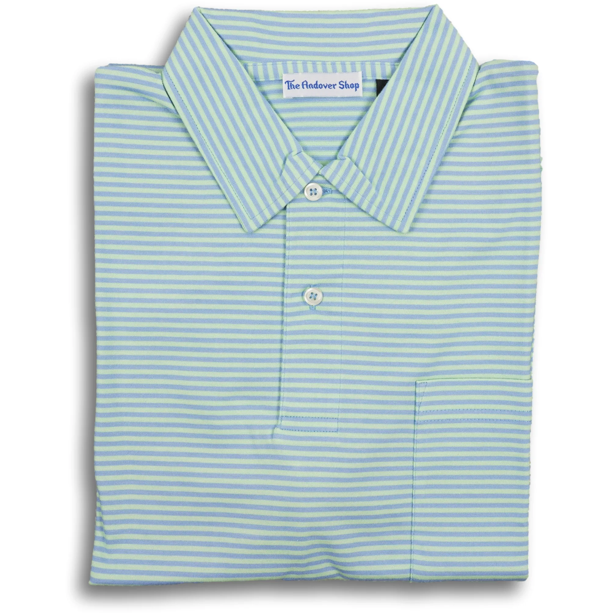 Striped Jersey Polo with Self Collar