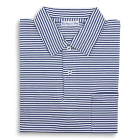 Striped Jersey Polo with Self Collar