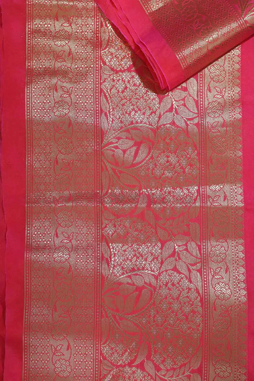 Stunning Pink Banarasi Silk Lace ( 1 Mtr )