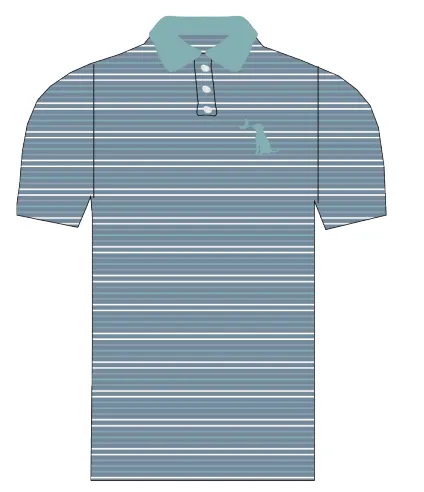 Sullivans Striped Polo - Navy/White/Teal