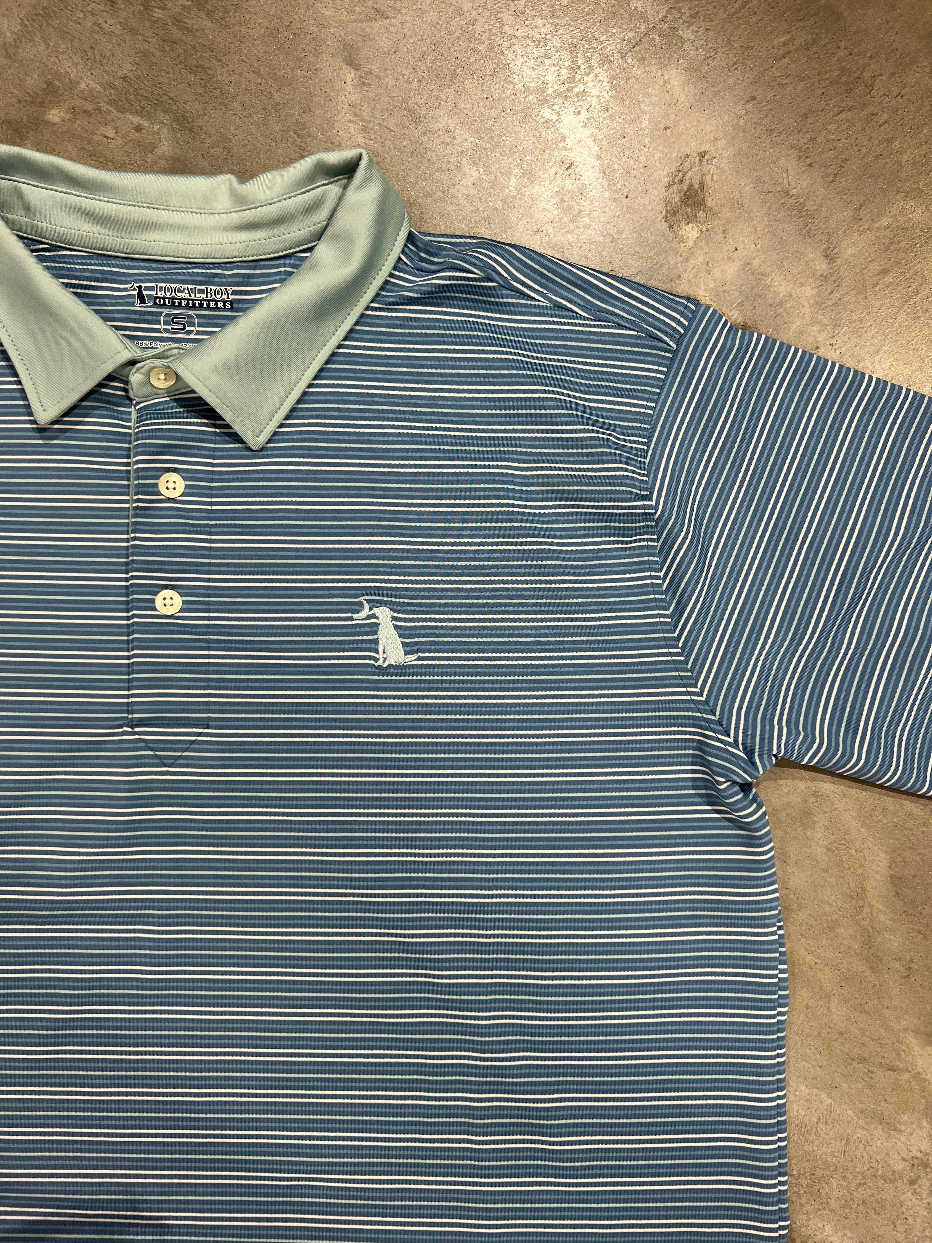 Sullivans Striped Polo - Navy/White/Teal