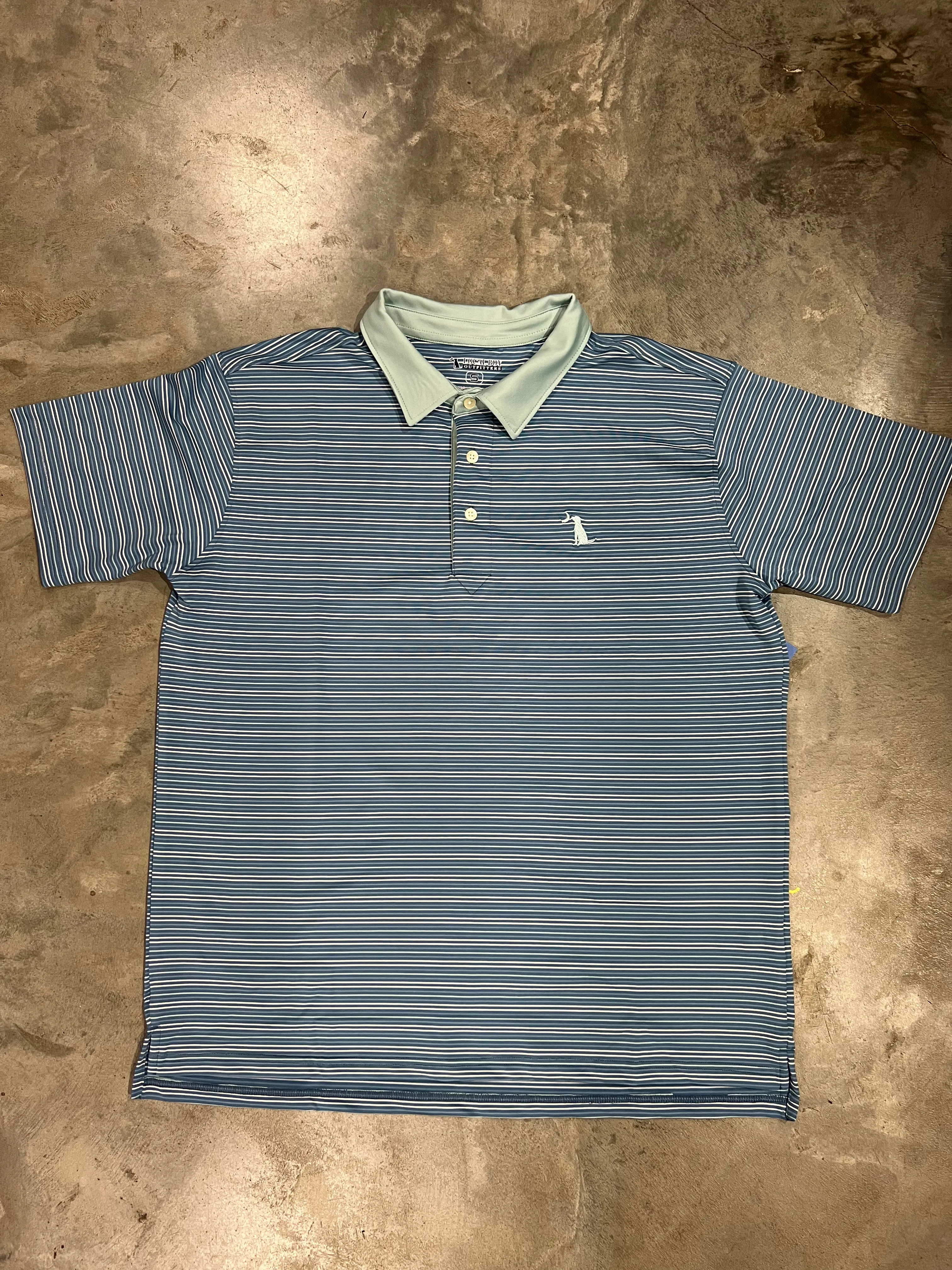 Sullivans Striped Polo - Navy/White/Teal