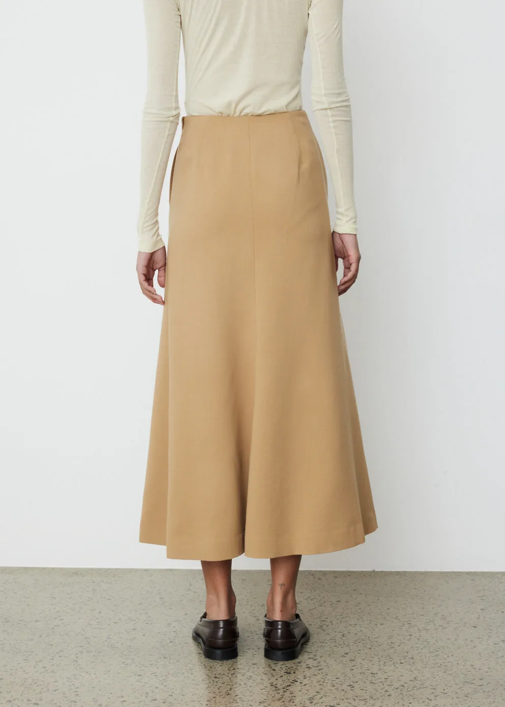 Tense Wool Double Cloth Flair Skirt