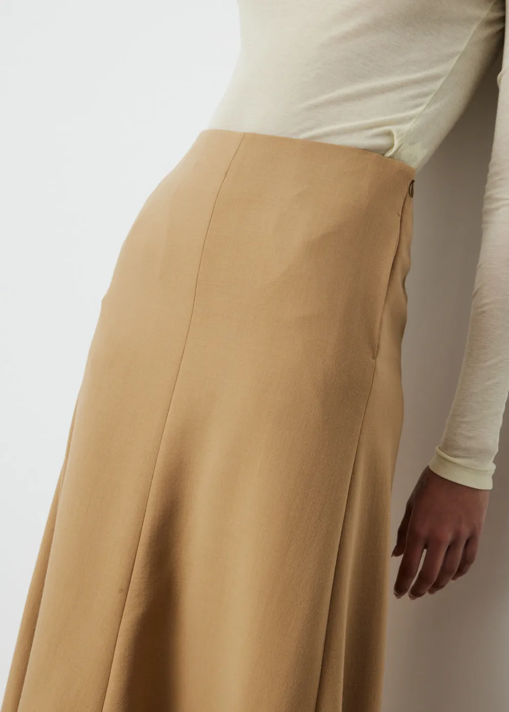 Tense Wool Double Cloth Flair Skirt