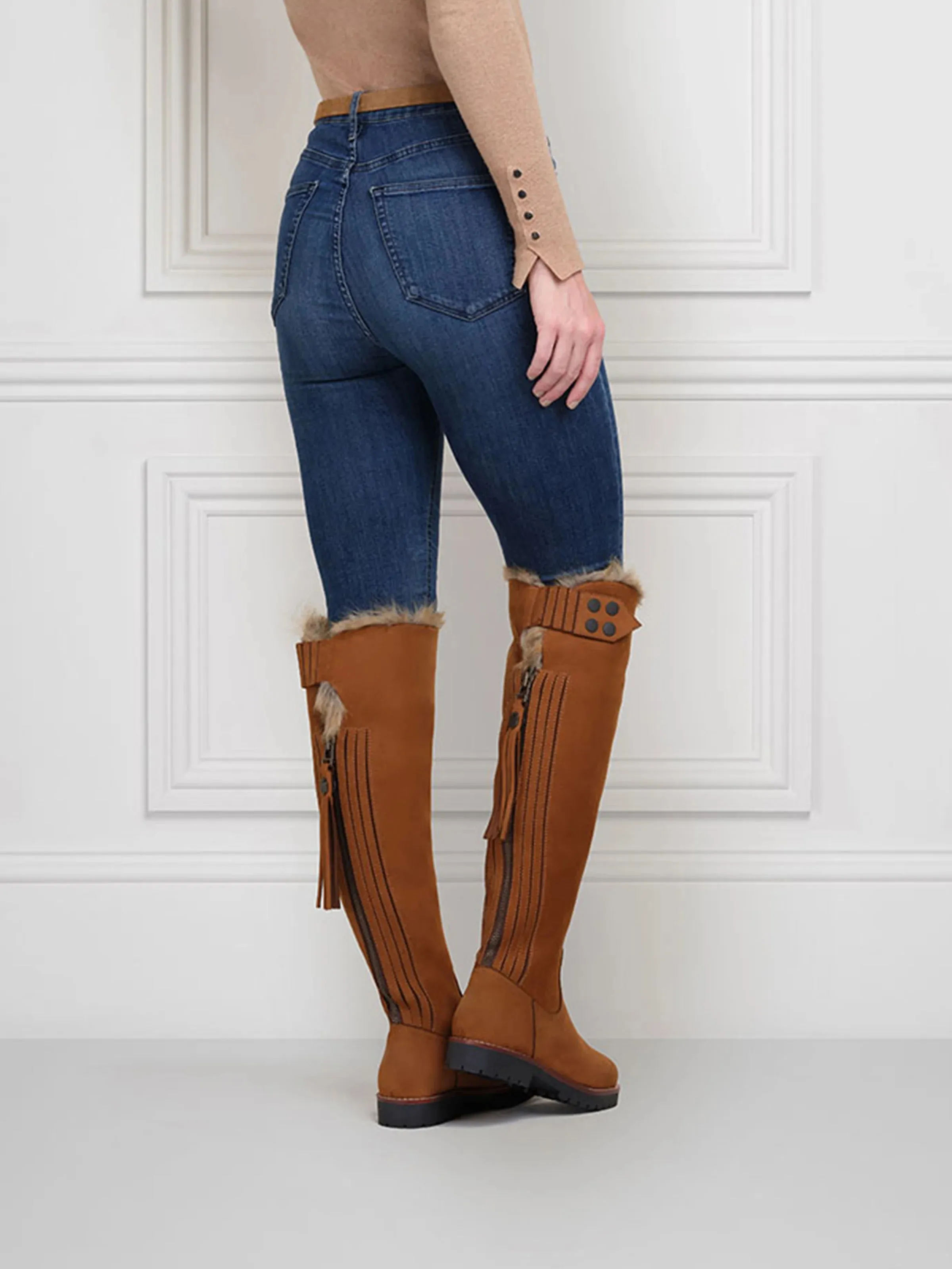 The Over The Knee Verbier Boot - Cognac