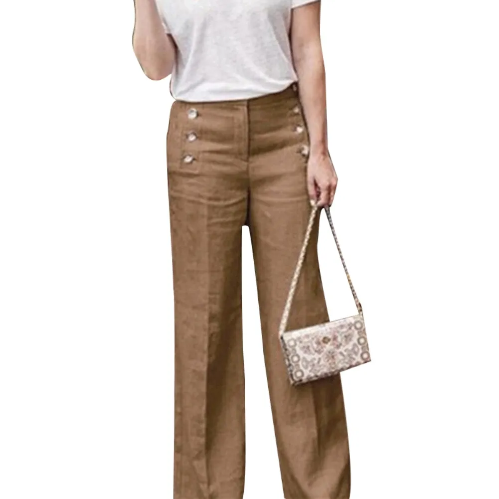 Women Wide Leg Linen Pants