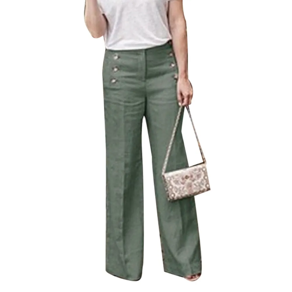 Women Wide Leg Linen Pants