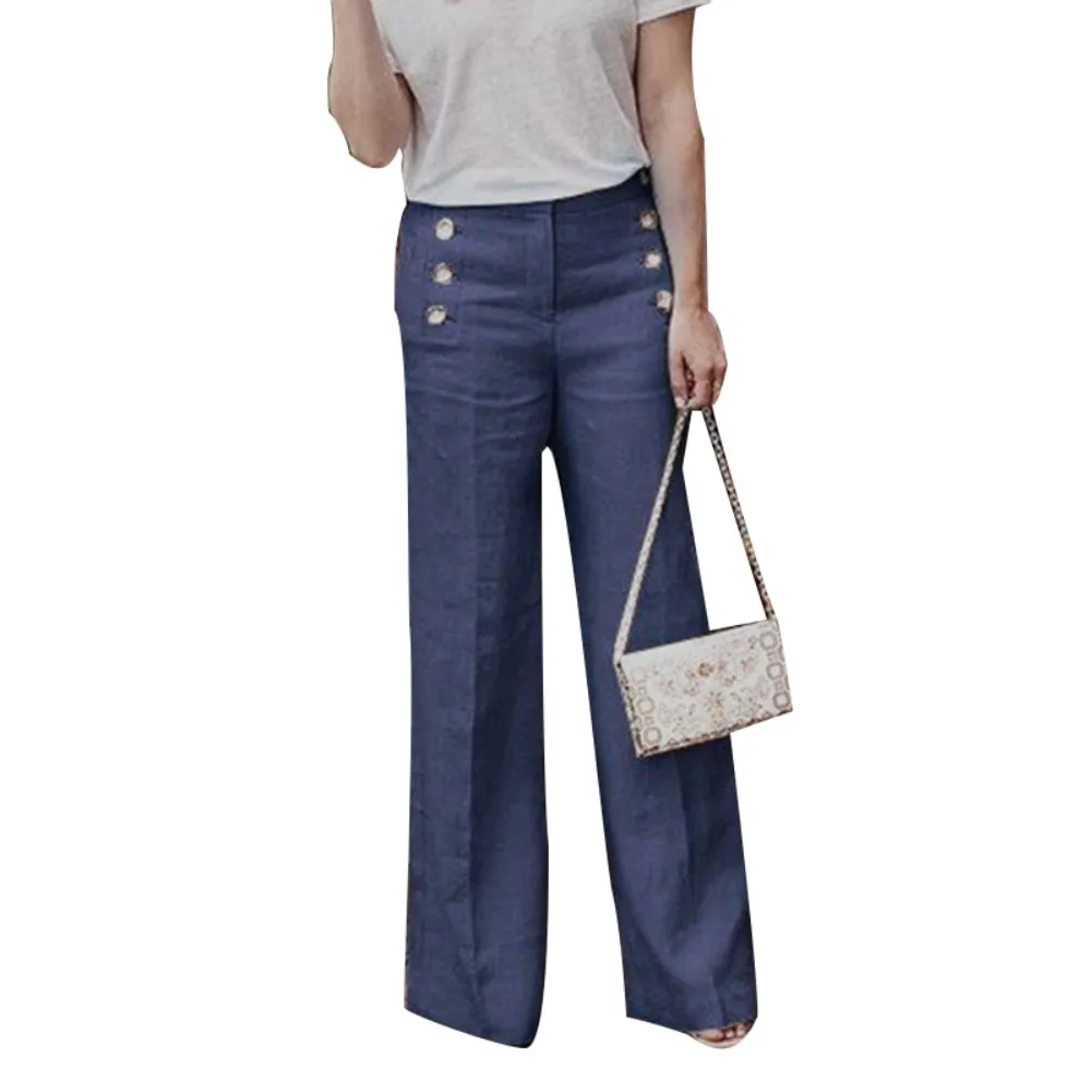 Women Wide Leg Linen Pants