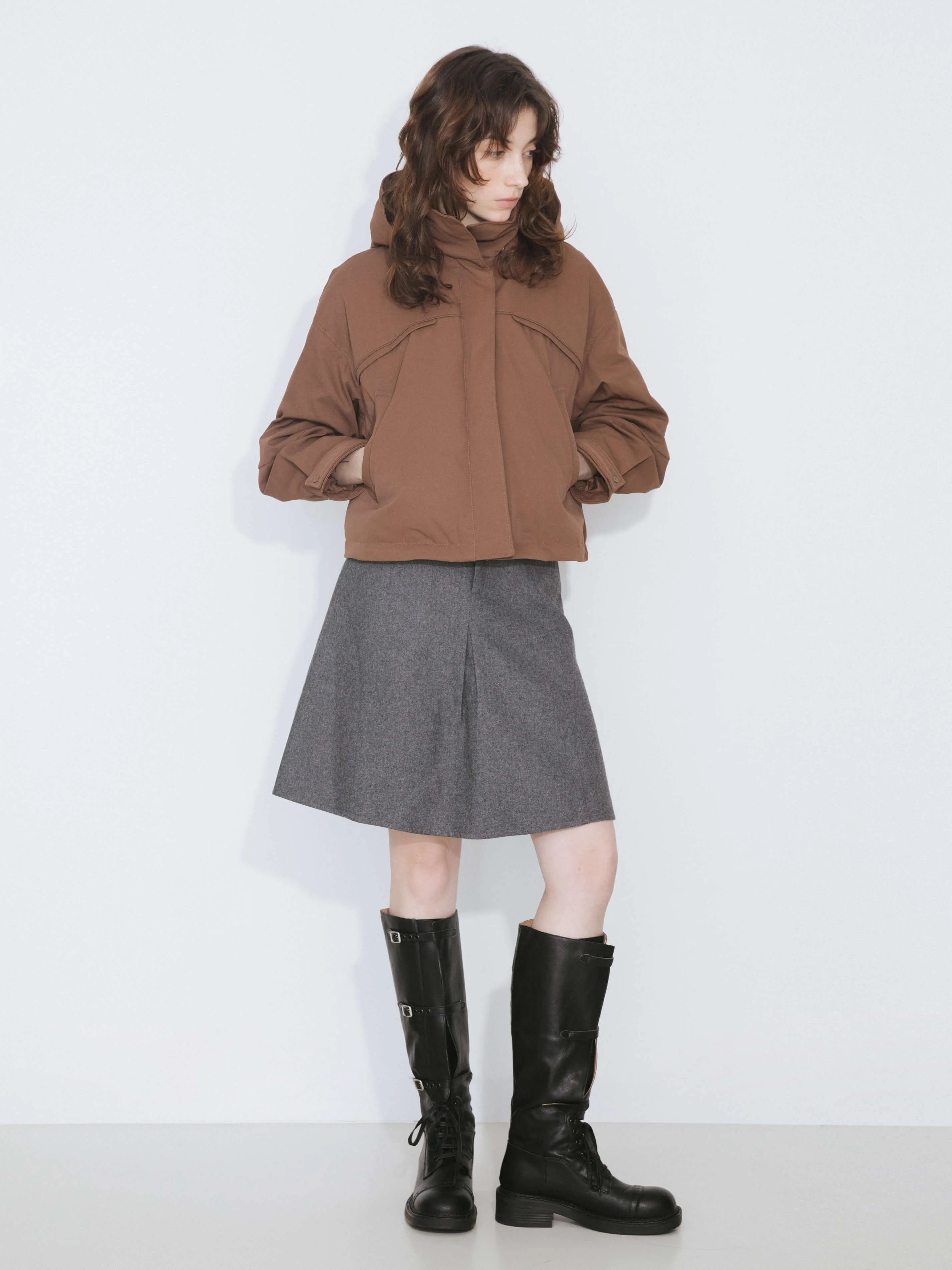 Wool Blend A-Line Skirt