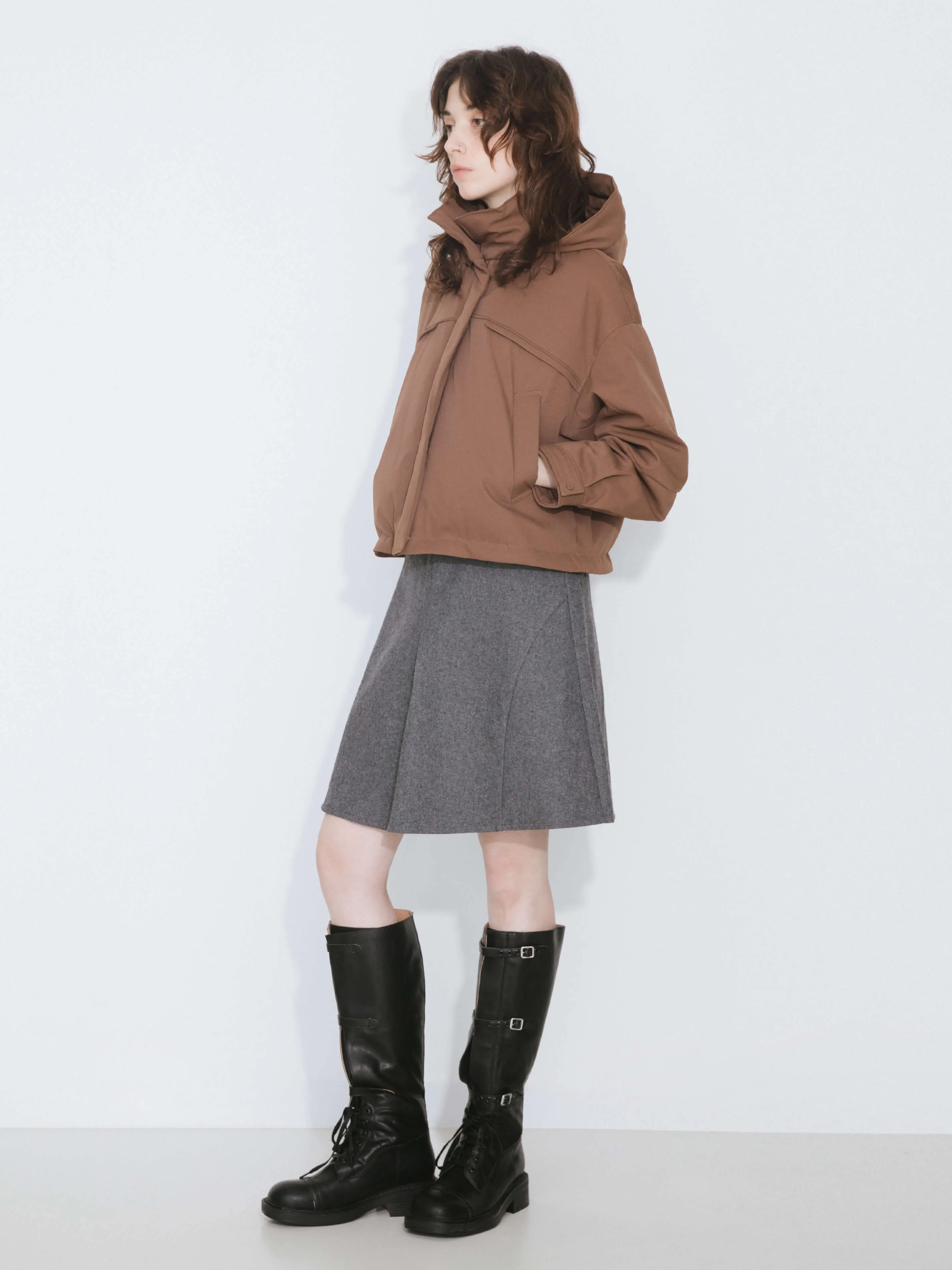 Wool Blend A-Line Skirt