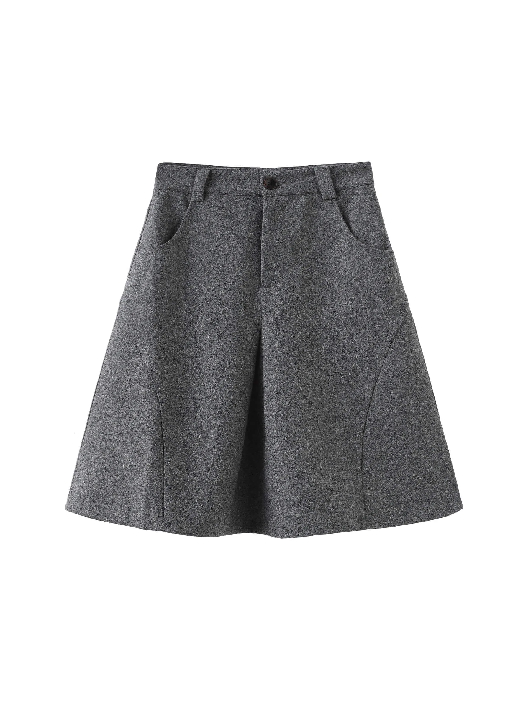 Wool Blend A-Line Skirt