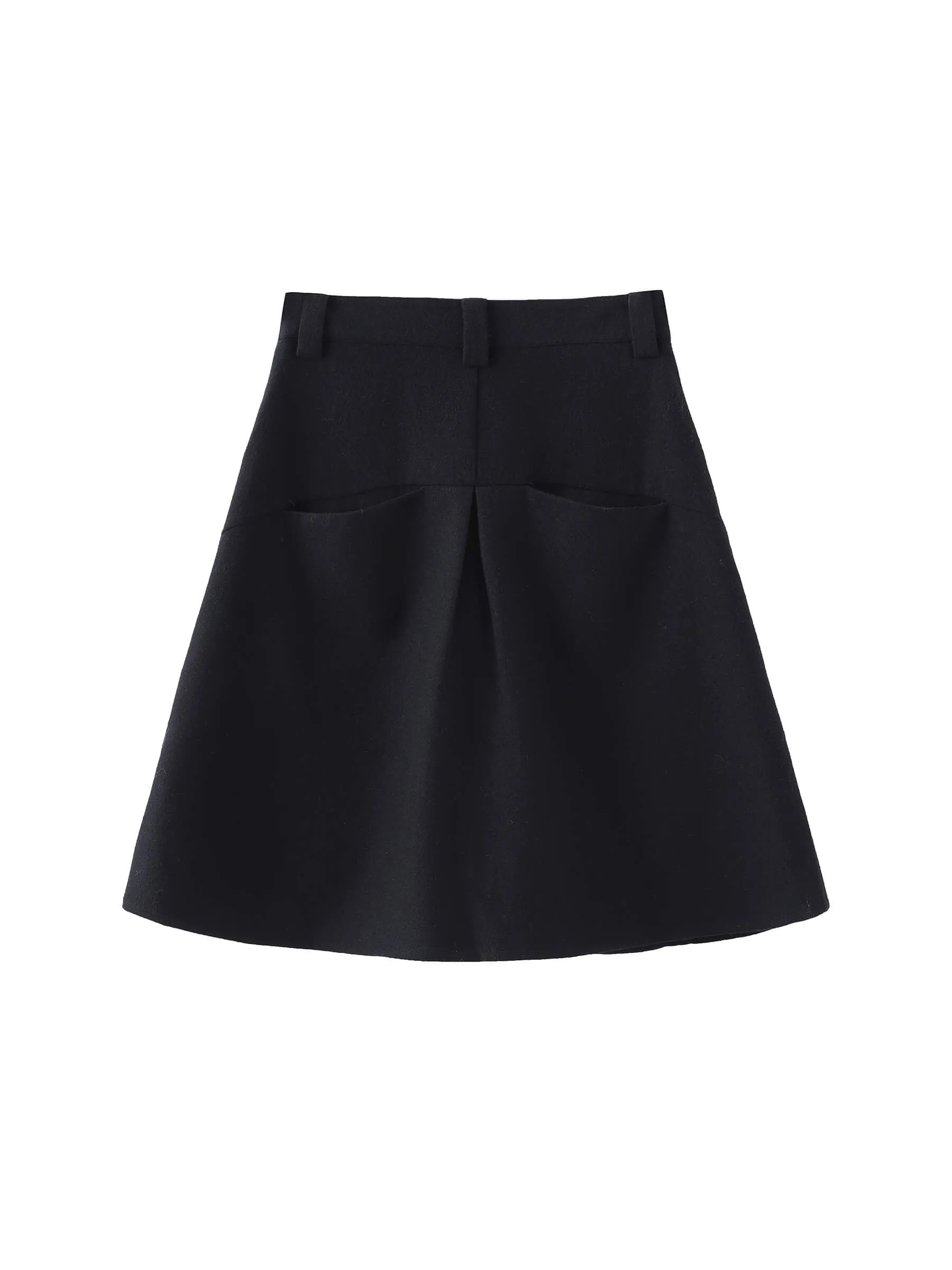 Wool Blend A-Line Skirt