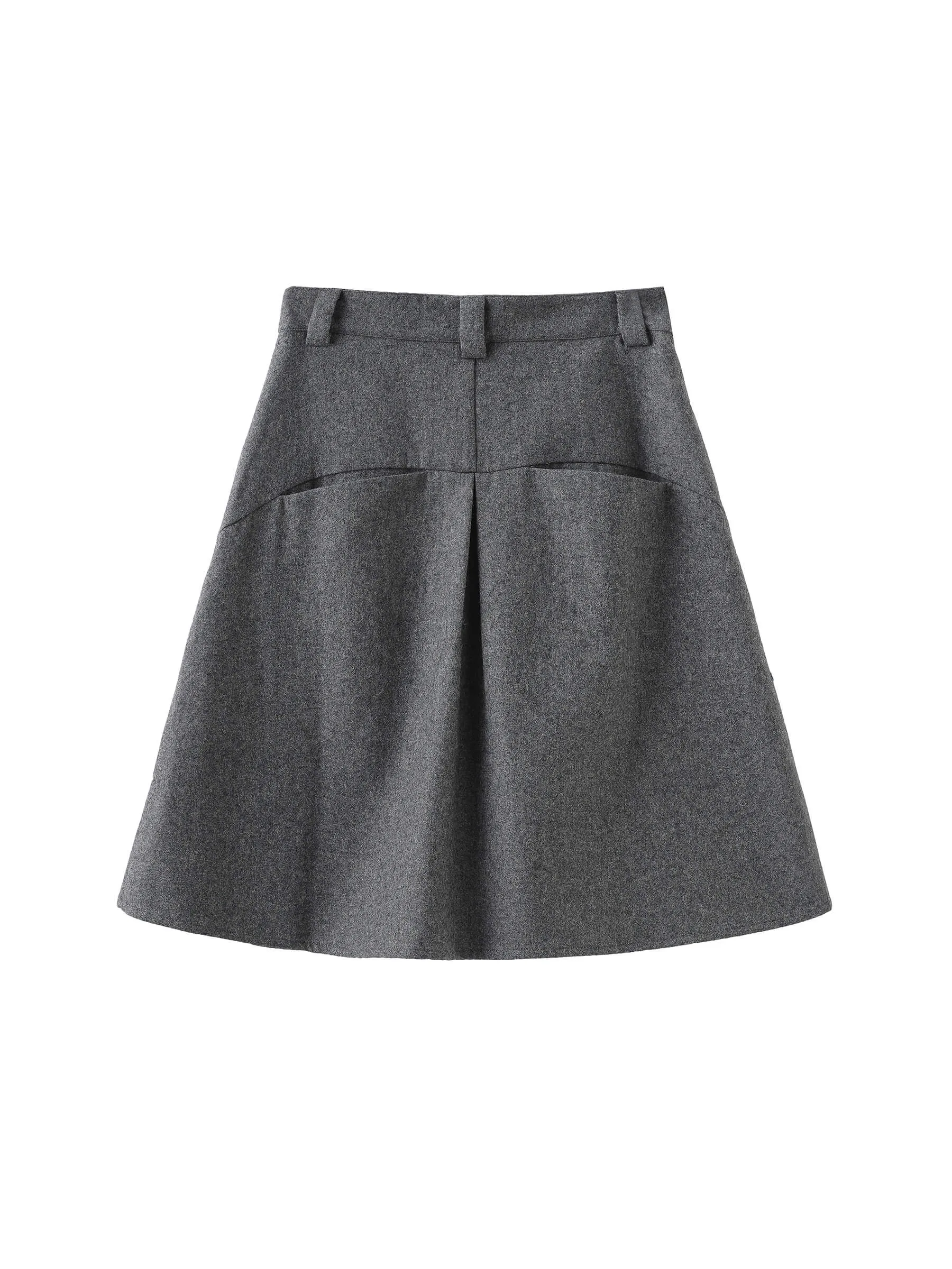 Wool Blend A-Line Skirt