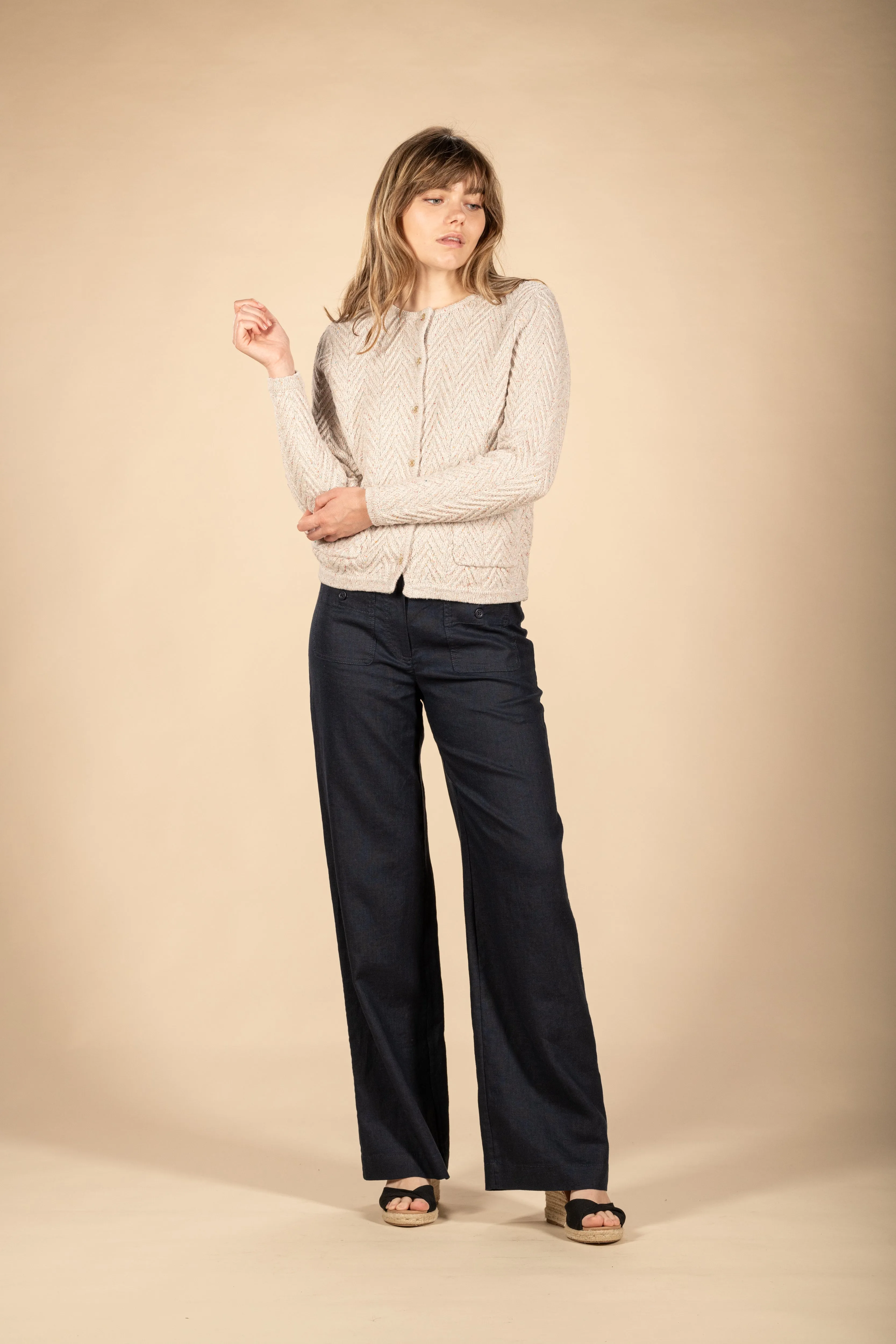 ZE2401P Sagan Linen Pant - Navy